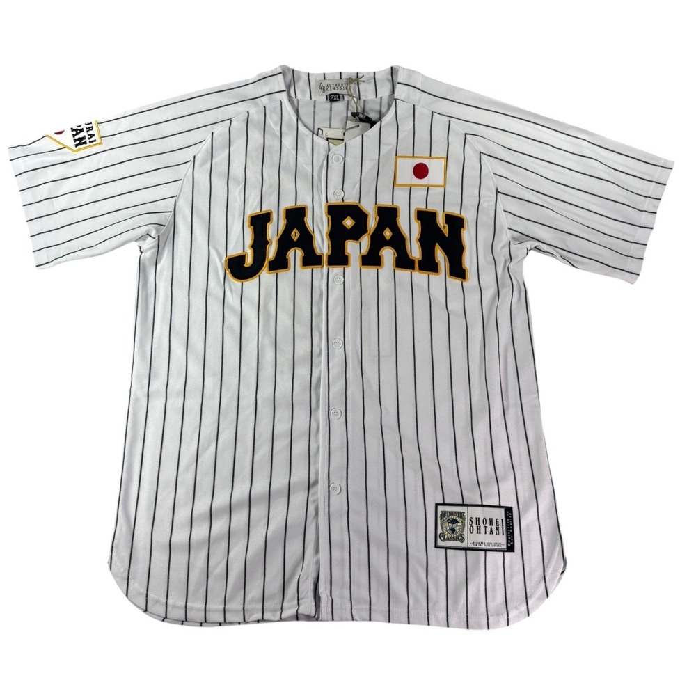 Japan National Baseball Jersey Mens 2XL White Headgear Classics Shohei Ohtani